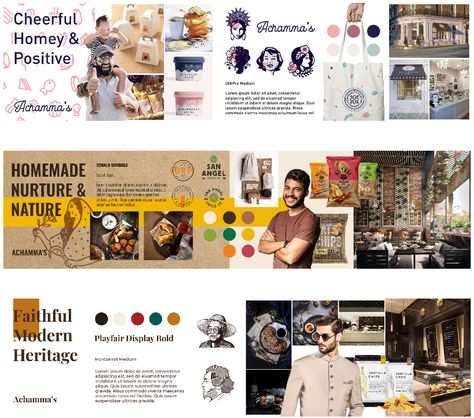 Achamma's - Stylescapes on Behance Stylescapes Design, Graphic Design Clients, Identity Branding, Mood Board Inspiration, Mood Board Design, Graphic Design Adobe, Commercial Kitchen, Design Graphique, 로고 디자인