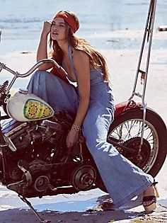 Walk On By One Piece Biker Chick Outfit, Biker Chick Style, Chick Outfit, Biker Aesthetic, Biker Chic, Biker Chick, Bikes Girl, Motorcycle Women, Motorcycle Girl