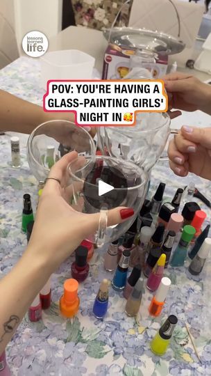 Glass Painting Girls Night 🎨 | Such a fun activity to do with your besties! 🎨😍 | By Lessons Learned In LifeFacebook Holiday Girls Night Craft, Christmas Girls Night Ideas Crafts, Girls Night Activity Ideas, Girls Paint Night Ideas, Fun Girls Night Activities, Girls Night In Ideas Activities, Girls Night In Craft Ideas, Girls Night Christmas Crafts, Crafts For Girls Night