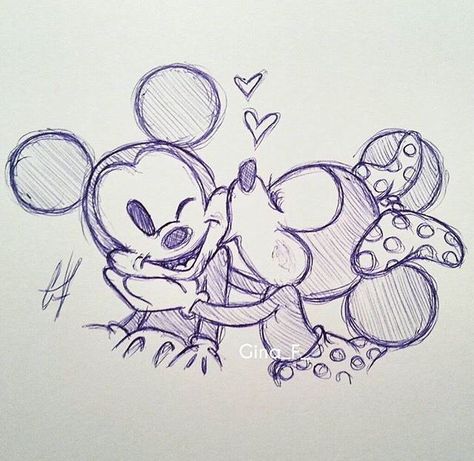 Mickey And Minnie Drawings Easy, Mickey Minnie Drawing, Mickey And Minnie Drawings Sketches, Minnie And Mickey Painting, Disney Couple Drawings, Mickey And Minnie Drawing, Mickey And Minnie Drawings, Mickey And Minnie Sketch, Disney Love Drawings