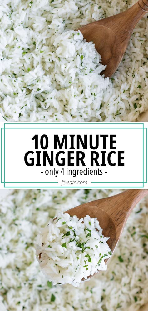 Ginger Rice Recipe Ginger Garlic Rice, Asian Rice Side Dishes, Long Grain White Rice Recipes, How To Flavor White Rice, Asian White Rice, Simple Asian Rice, Island Rice Recipe, Asian Style Rice, Ginger Rice Recipe