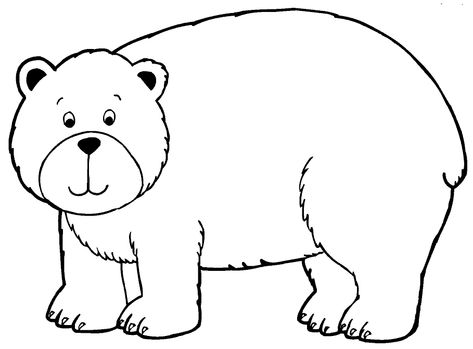 Easy Bear Coloring Page Bears Preschool, Teddy Bear Coloring Pages, Bear Template, Urs Polar, Teddy Bear Day, Animal Bear, Bear Coloring Pages, Bear Crafts, Bear Theme