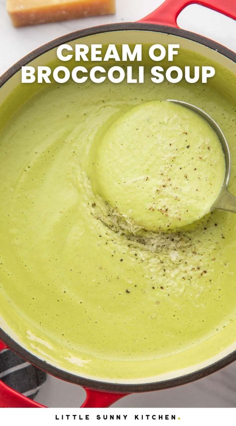 Brocolli Soup Recipes, Broccoli Soup Recipes Easy, Little Sunny Kitchen, Creamy Broccoli Soup, Cream Soup Recipes, Cream Of Broccoli, Sunny Kitchen, Magical Transformation, Cream Of Broccoli Soup