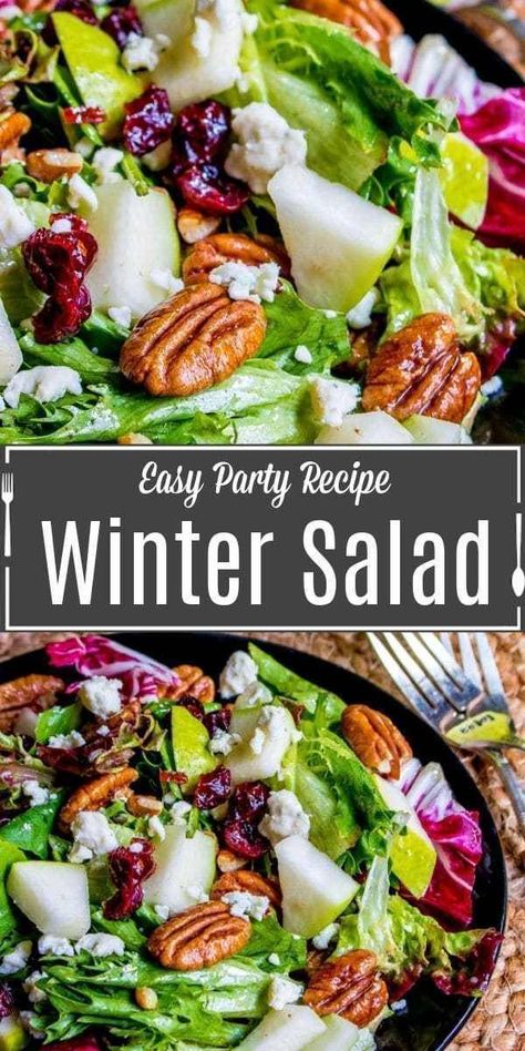 Simple Easy Salad Dressing, Side Salad For Large Group, Side Salads For Dinner Easy Recipes, Healthy Salad Recipes With Fruit, Vegetarian Chopped Salad Recipes, Dinner Side Salads, Holiday Dinner Sides Christmas, Salad Recipe For Christmas Dinner, Best Salad Recipes Vegetarian