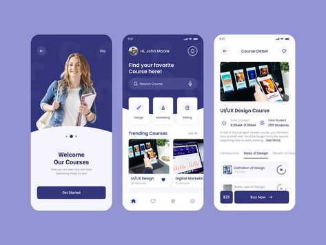 Education Mobile App UI Design
Course Mobile App UI Design
mobile app design
online course mobile app ui design
course app ui design
lesson app ui design
exploration app
study app ui design
e learling mobile app
learning app ui design
knowledge app ui design
education
course
learning
knowledge Educational Websites Design, Education App Ui Design, Education App Design, Website Design Tutorial, Ui Ux Design Course, App Design Trends, Mobile App Ui Design, Ux Design Course, App Home Screen