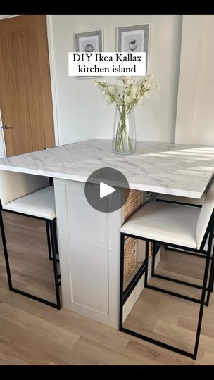 12K reactions · 118 shares | Ad DIY IKEA KALLAX KITCHEN ISLAND. This is by far one of my most favourite DIY jobs. Yes I know this is officially called a peninsula but I’m never really sure everyone knows this so I just call it a kitchen island to keep it simple. Full details are saved to my highlights including measurements and products used. I hope you find this useful. Wishing you a happy Sunday, Jill xx *Table top wrapped by @wrapandrenew *Bar stools @by_crea use jillys44 to receive free worldwide delivery * Prev pr items #ikeahack #ikeahacks #kallax #kallaxhack #ikeakallax #diy #diykitchen #diyhomedecor #diyprojects #diyproject #neutralkitchen #neutralhome #kitchendesign #kitchendesign #kitchendecor #neutraldecor #ukhome #housetohome | Jill DIY | interiors | home styling | h Diy Ikea Island Kitchen, Ikea Kallax Island Hack, Kallax Kitchen Table, Diy Kitchen Island Ikea Hack, Ikea Kallax Kitchen Island Hack, Ikea Kallax Breakfast Bar, Kallax Kitchen Island Hack, Kitchen Bar Ideas Island, Kallax Breakfast Bar