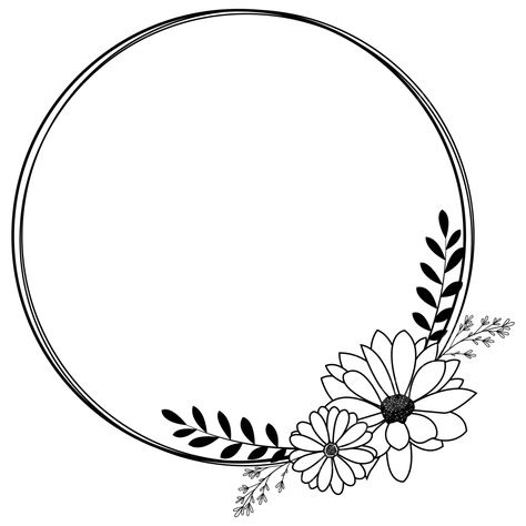 Flower Border Design Simple, Circle Drawing Ideas, Pot Wallpaper, Flower Border Design, Border Drawing, Drawing Arms, Wedding Photo Walls, Corner Border, Challenge Instagram