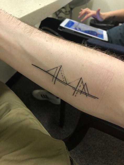 Roof Tattoo, Train Track Tattoo, Civil Engineering Tattoo Ideas, Civil Engineering Tattoo, Engineering Tattoo Ideas Civil, Engineer Tattoo Ideas, Architect Tattoo Ideas Minimalist, Alterbridge Tattoo, Engineering Tattoo