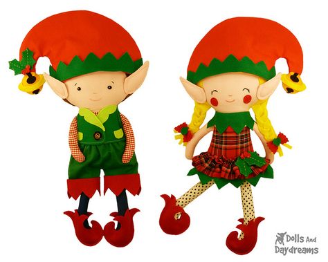 Elf doll clothes sewing patterns | Flickr - Photo Sharing! Diy Elf Costume, Christmas Sewing Patterns, Dolls And Daydreams, Doll Softie, Elf Toy, Elf Dress, Christmas Sewing Projects, Handmade Holiday Gifts, Christmas Elves