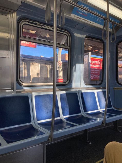 #chicago #subway #train #city Subway Train Interior Aesthetic, Subway Interior Train, Chicago Train Aesthetic, City Train Aesthetic, Subway Train Aesthetic, Subway Train Interior, New York Subway Aesthetic, Subway Window, Subway Interior