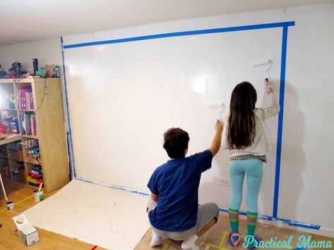 Dry Erase Paint Wall, Dry Erase Board Wall, Diy Whiteboard, Whiteboard Paint, Dry Erase Paint, Black Chalkboard Paint, Whiteboard Wall, Art Display Kids, Dry Erase Wall