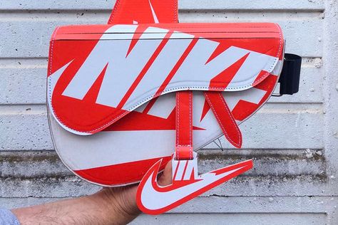 camera60studio Crafts a Dior Saddle Bag With a Nike Shoebox Nike Packaging, Subscription Box Design, Recycled Shoes, Corrugated Packaging, Sneakers Box, Sac Diy, Upcycle Clothes Diy, Bags Game, Leather Bag Pattern