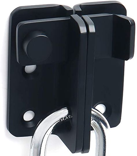 AmazonSmile: Alise Flip Latch 3-mm Thickened Heavy Duty Hasp Safety Door Lock Gate Latches for Double Door Window Barn Closet Drawer Cabinet Garage,MS3005-B Stainless Steel Matte Black : Tools & Home Improvement Garage Windows, Stainless Steel Gate, Safety Door, Gate Latch, Bolt Lock, Double Lock, Steel Gate, Garden Bathroom, Metal Working Projects