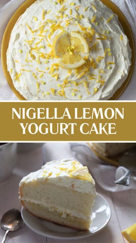 Nigella Lemon Yogurt Cake Lemon Yoghurt Cake, Greek Yogurt Cake, Almond Biscotti Recipe, Lemon Yogurt Cake, Nigella Lawson Recipes, Citrus Desserts, Lemon Pound Cake Recipe, Glaze For Cake, Italian Cream