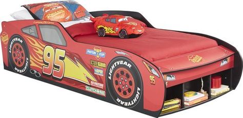 Disney Cars Furniture: Lightning McQueen Beds, Chairs, Etc. Lightning Mcqueen Bed, Lightning Mcqueen Bedroom, Toddler Bedroom Furniture, Twin Car Bed, Rooms To Go Furniture, Twin Car, Kids Car Bed, Disney Bedding, Cars Lightning Mcqueen