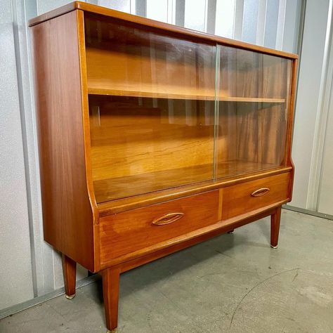 Timeless Haus on Instagram: “Mid Century Teak Jentique Glass Display Cabinet Width - 107cm Depth - 30cm Height - 87cm £150 - DM to purchase” Mid Century Modern Display Cabinet, Mcm Display Cabinet, 1970 Cabinet, Teak Display Cabinet, Glass Display Cabinet, Glass Cabinets Display, Vintage Teak Sideboard, Glass Display, Glass Cabinet