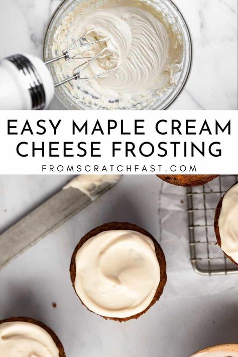 This 2-ingredient maple cream cheese frosting is going to blow you away. It’s ultra creamy, naturally sweetened, and is perfect for all your favorite cakes and cupcakes. Best of all, it only takes 2 minutes to make.