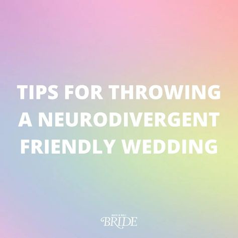 Neurodivergent Wedding, Sensory Friendly Wedding, Rock N Roll Bride Magazine, Sensory Friendly, Rock N Roll Bride, When I Get Married, Wedding Organization, Gay Wedding, I Got Married