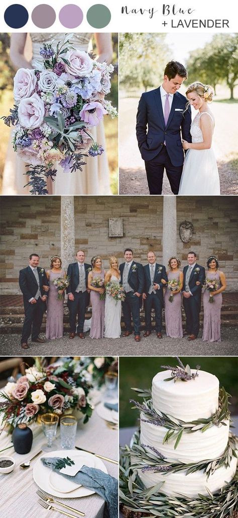 navy blue and lavender wedding color ideas Lavender Wedding Colors, Winter Wedding Color Palette, Wedding Color Palette Summer, Blue Winter Wedding, Wedding Color Ideas, Wedding Color Combos, Winter Wedding Colors, Lilac Wedding, Sage Green Wedding