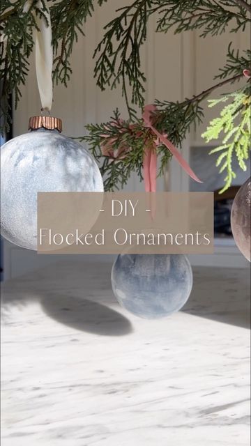 MARIAM on Instagram: "I love flocked ornaments but they always sell out fast or don’t come in the right color. So, I did some Pinterest digging and came across this super easy and fun recipe for achieving the look. All you need is an ornament, paint, baking soda and flour. . . . . #diyornament #christmasdecor #flocked #velvetornaments #holidaydecor #ornaments #treedecor #cljsquad" Diy Baking Soda Ornaments, How To Flock Christmas Ornaments, How To Flock Ornaments, Flocked Christmas Ornaments Diy, Baking Soda Paint Ornaments, Diy Flocked Ornaments, Flour Ornaments, Ornament Painting Ideas Easy, Baking Soda Ornaments