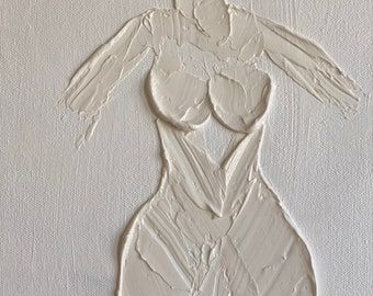 Handmade Minimalistic Art by Scolpire on Etsy Canvas Minimalist Art, Acrylic Gel Medium, Female Body Paintings, Design Scrapbook, Homemade Art, Texture Painting On Canvas, Art Female, Neutral Art, Textured Canvas Art