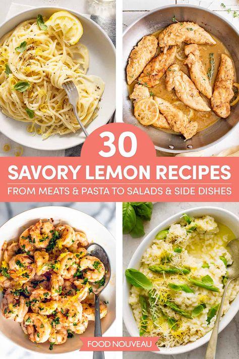 Lemon Recipes Dinner, Fresh Lemon Recipes, Recipe Using Lemons, Citrus Recipes, Greek Lemon Chicken, Chicken Tender Recipes, Lemon Pasta, Vinaigrette Recipes, Risotto Recipes