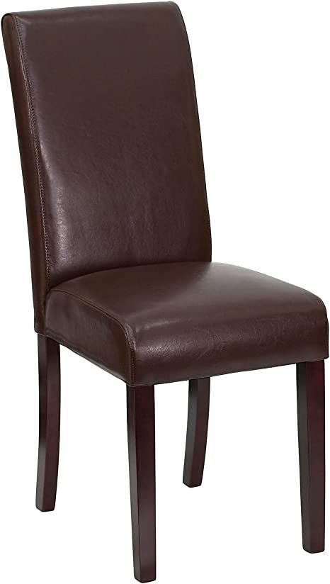 Flash Furniture Traditional Dark Brown LeatherSoft Upholstered Panel Back Parsons Dining Chair Wooden Office Chair, Wooden Office, New Classic Furniture, Parsons Dining Chairs, Upholstered Panels, High Back Chairs, Parsons Chairs, Leather Dining, Classic Furniture