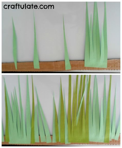 Peekaboo Grass + 8 other grass crafts How To Make Grass Out Of Paper, Paper Kids Crafts, Grass Craft, Grass Photoshop, Dino Decorations, Safari Crafts, Grass Clipart, Grass Drawing, Vbs Decorations