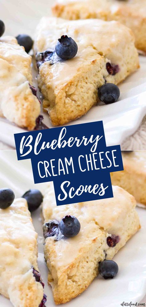 Cream Cheese Scones Recipe, Blueberry Cream Cheese Scones, Cream Cheese Scones, Cheese Scones Recipe, Cheese Scone Recipes, Blueberry Scones Recipe, Scones Recipe Easy, Cream Cheese Desserts, Cheese Scones