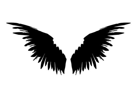 Crow Wings Drawing, Raven Wings Drawing, Black Wings Drawing, Raven Wing Tattoo, Raven Wings Tattoo, Raven Vector, Wings Black And White, Crow Wings, Wings Illustration