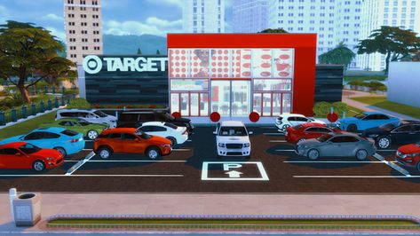 Sims 4 Retail Store Lots, Sims 4 Target Lot, Target Sims 4 Cc, Sims 4 Waffle House, Sims 4 Target Build, Walmart Sims 4 Cc, Target Sims 4, Sims 4 Target Cc, Sims 4 Walmart Store Cc