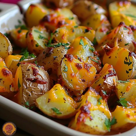 Cheesy Ranch Roasted Potatoes, Cheesy Ranch Oven Potatoes, Oven Roasted Potatoes Ranch Seasoning, Cheesy Ranch Potatoes In The Oven, Ranch Packet Potatoes, Roasted Potatoes Ranch Seasoning, Ranch Seasoning Potatoes, Roasted Potatoes With Ranch Seasoning, Ranch Roasted Potatoes Hidden Valley