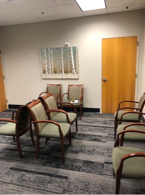 Before and After of a Doctor's Office — Morse Design Design Storyboard, Waiting Room Furniture, Wood Baseboard, Hospital Waiting Room, Office Waiting Rooms, Doctors Office, Picture Of Doctor, Doctor's Office, Nurse Office