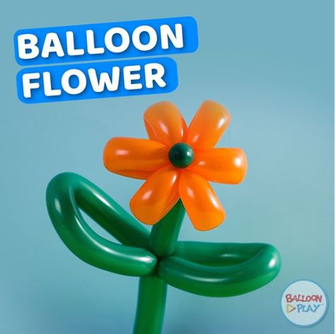 Flower Balloon Animal, Balloon Animal Flower, Balloon Animal Tutorial, Balloon Animals Easy Step By Step, Spring Event Ideas, Two Balloon, Animals Video, Balloon Creations, Balloon Modelling