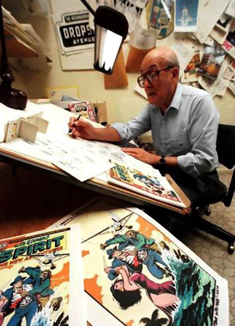 comic artist will eisner Cartoonist Studio, Mangaka Workspace, Work Comics, Artist Workspace, Will Eisner, Alternative Comics, Graphic Artist Designer, Drawing Desk, Artistic Space