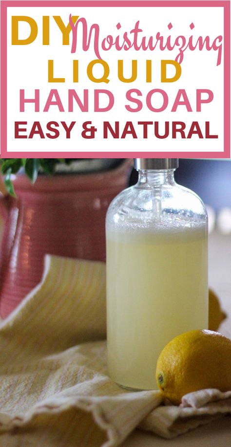 Diy Liquid Hand Soap, Liquid Hand Soap Recipe, Hand Soap Recipe, Homemade Hand Soap, Diy Hand Soap, Moisturizing Hand Soap, Natural Hand Soap, Homemade Soap Recipes, Soap Dispensers