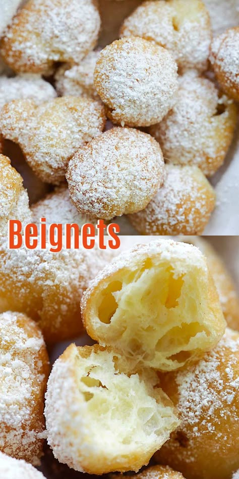 Dessert For Breakfast Recipes, Stove Top Dessert Recipes, Benight Recipe, Easy Baked Goods To Sell, Beneights Recipe, Emmymade Recipes, Beignets Recipe Easy, Easy Beignets, Beignets Easy