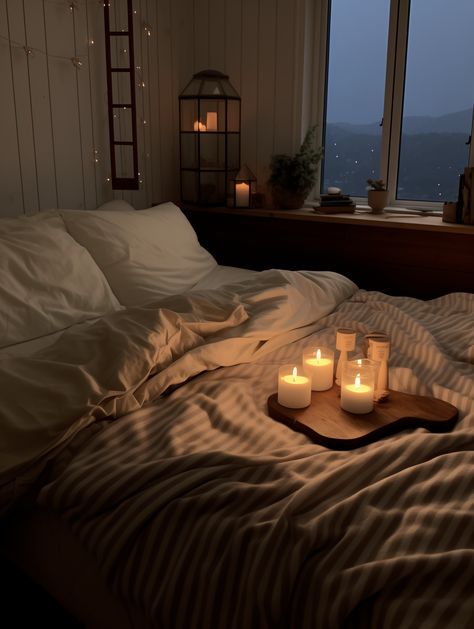 #cozyhome #bedroomdecorideas #bedroomgoals #homedesign #selfcare #moodboard #januarchallenge Nighttime Room Aesthetic, Comfy Bed Aesthetic Dark, Happy Home Aesthetic, Cozy Bedroom At Night, Brown Cozy Aesthetic, Cozy Couple Bedroom, Night Room Aesthetic, Night Aesthetic Bedroom, Aesthetic Bedroom Night