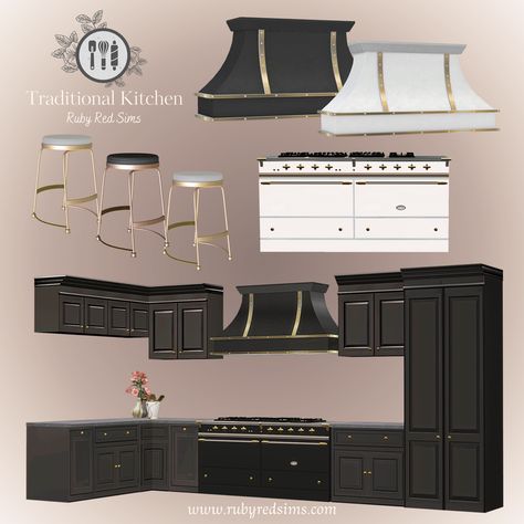 2023.07 Traditional Kitchen Part 2 | Download - FREE | Patreon S4cc Furniture Kitchens, Sims 4 Cc Luxury Kitchen, Sims 4 Cc Mansion Furniture, Sims 4 Mods Furniture Kitchens, Sims 4 Cc Fancy Furniture, Sims 4 Cc House Decor Kitchen, Sims 4 Cc Furniture Patreon Free Kitchen, Sims 4 Realistic Cc Furniture, Sims 4 Cc Furniture Bedrooms Beds Patreon