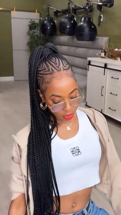 Fulani Hairstyles Braids, Hair Styles For Females, Fulani Braids With Locs, Fulani Braids Updo Hairstyles, Womens Braids Hairstyles, Braided Styles With Natural Hair, Cute Braid Designs, Black Woman Braid Styles, Fulani Braids In A Ponytail