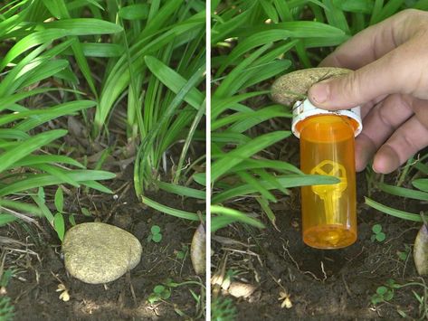 Oversized Planters, Hide A Key, Pill Bottle, Baby Food Jars, Pill Bottles, Beautiful Yards, Repurposed Items, Recycled Items, Budget Backyard