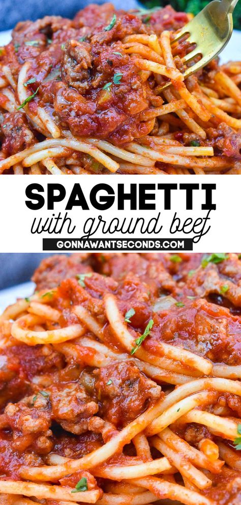 Spaghetti With Ground Beef Speggetti Recipes Simple, Best Spaghetti Recipe Easy Ground Beef, Spaghetti With Hamburger Meat, How To Cook Ground Beef For Spaghetti, Hamburger Meat Spaghetti Recipes, Spaghetti Hamburger Recipes, Ground Beef Seasoning For Spaghetti, Easy Spaghetti Recipes With Ground Beef, Italian Ground Beef Recipes Pasta