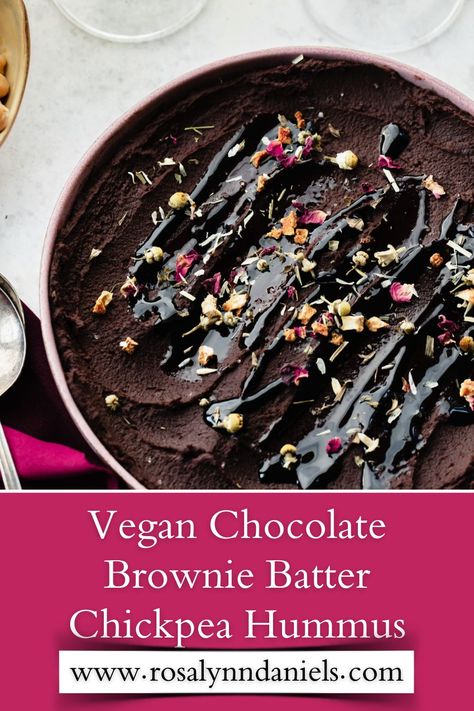 Chick Pea Dessert, Vegan Bread Pudding, Brownie Batter Hummus, Brownie Batter Dip, Vegan Chocolate Brownies, Brownie Vegan, Chickpea Hummus, Chocolate Hummus, Cookie Recipes Chewy