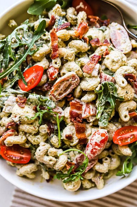 Pesto Chicken Pasta Salad, Creamy Pesto Pasta Salad, Cold Pesto Pasta Salad, Best Pasta Salad Recipe, The Best Pasta Salad, Erin Lives Whole, Feta Pasta Salad, Creamy Pesto Pasta, Creamy Pesto Sauce