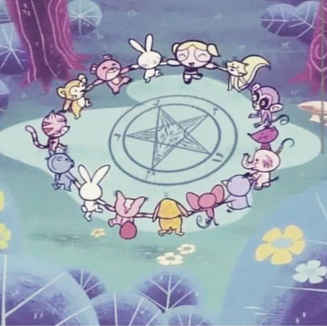 Ring around the rosey  Pocket full of poses Ashes ashes  We all hail satan Images Kawaii, Vintage Cartoon, Creepy Cute, Pastel Goth, Teen Titans, Pink Aesthetic, Titanic, Reaction Pictures, Cartoon Wallpaper