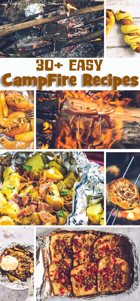 Easy Camping recipes to make over the campfire this summer from Life Sew Savory #camping #campingrecipe Camping Recipes Over The Fire, Over The Fire Recipes, Vegan Campfire Meals, Easy Campfire Dinners, Camp Fire Recipes, Fire Meals, Easy Camping Snacks, Camping Recipes Dinner, Campfire Dinner Recipes