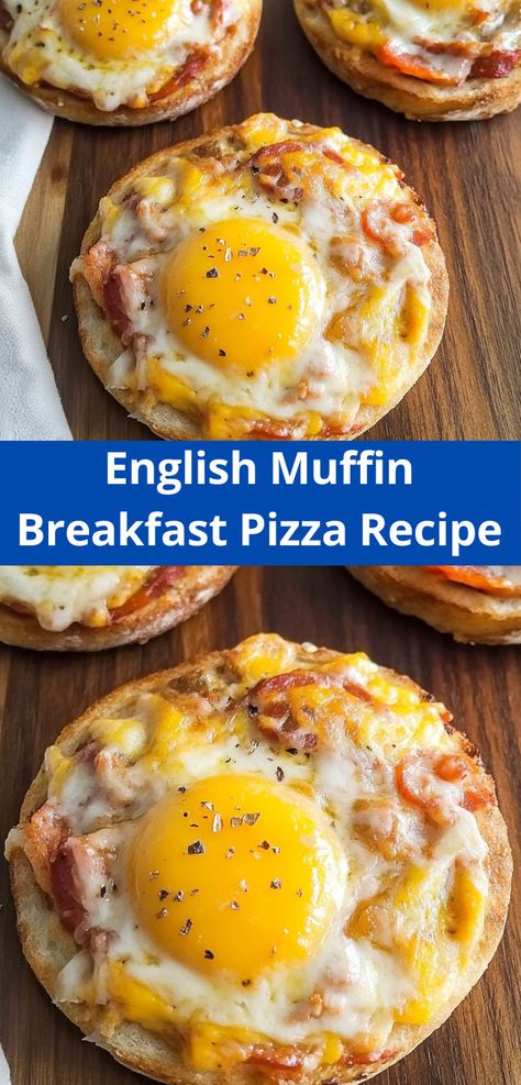 Craving breakfast pizza recipes? This English Muffin Breakfast Pizza Recipe is perfect! Great for pizza ideas, breakfast ideas, or a quick dinner for two that’s packed with protein. Breakfast Pizza Recipes, English Muffin Breakfast Pizza, Quick Dinners For Two, English Muffin Breakfast, Muffin Breakfast, English Muffin Pizza, Easy Breakfast Options, Breakfast Pizza Recipe, Pizza Ideas