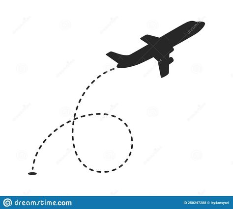 Aeroplane Illustration, Airplane Vector Illustration, Airplane Vector, Chicago Poster, Dot Dot, Plane Travel, Travel Route, Dotted Line, Background Illustration