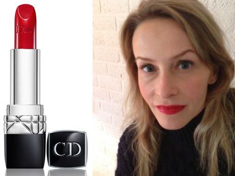 Dior Rouge Dior in 999 - CosmopolitanUK Dior Lipstick Swatches, Dior Red Lipstick, Revlon Color, Dior Rouge, Revlon Super Lustrous Lipstick, Dior Lipstick, Wear Red Lipstick, Olive Skin Tone, Revlon Super Lustrous