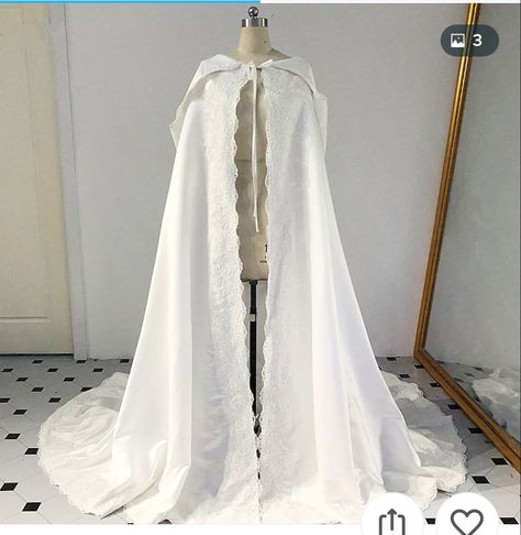 White Cloak, Wedding Cloak, Wedding Cape, Bridal Shawl, Bridal Wrap, Mode Abaya, Long White Dress, Dresses Royal, Fantasias Halloween